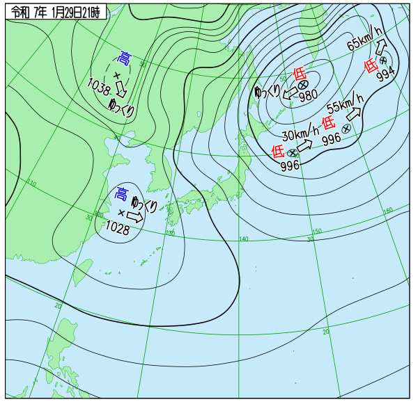 今日の天気予想図