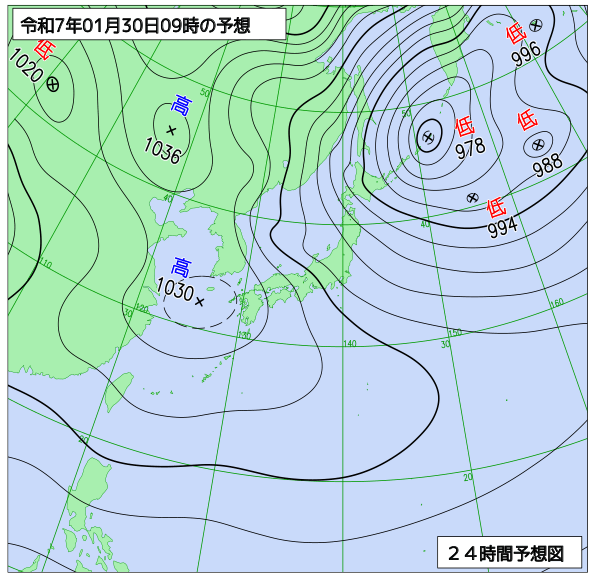 24時間天気予想図