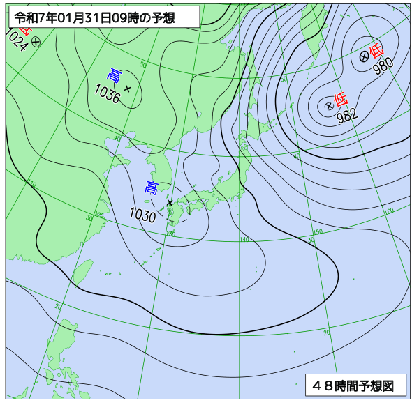 48時間天気予想図