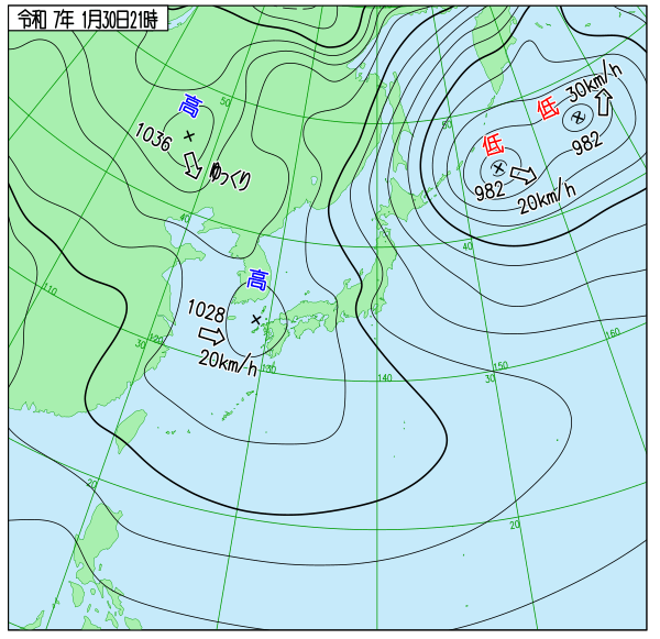 今日の天気予想図