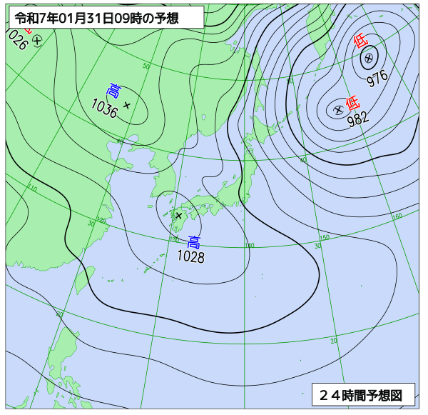 24時間天気予想図