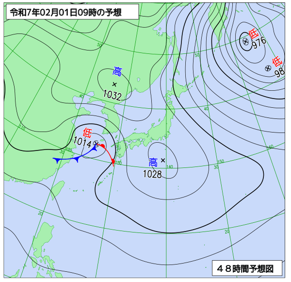 48時間天気予想図