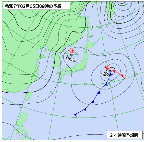 24時間天気予想図