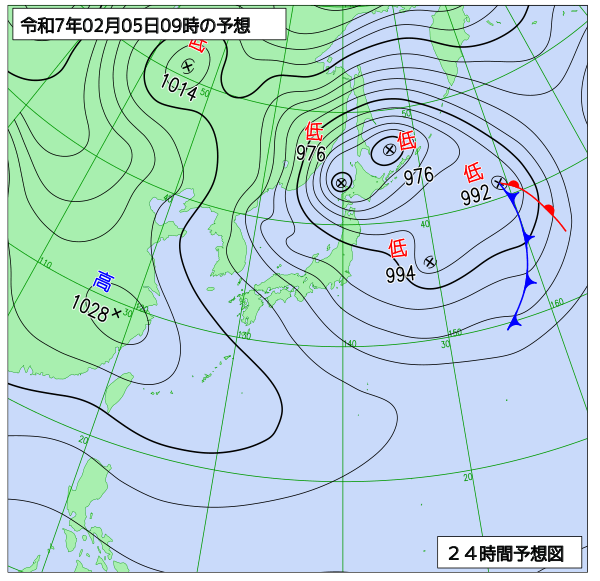 24時間天気予想図