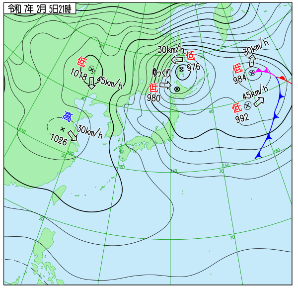 今日の天気予想図