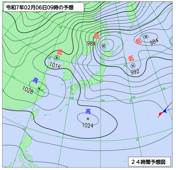 24時間天気予想図