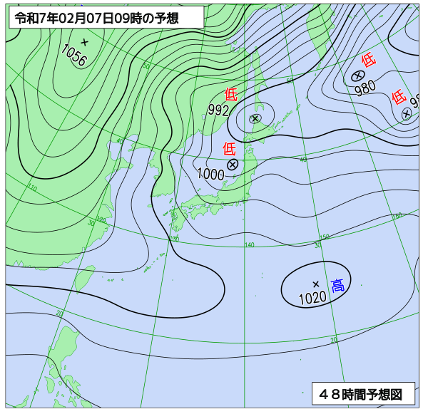 48時間天気予想図