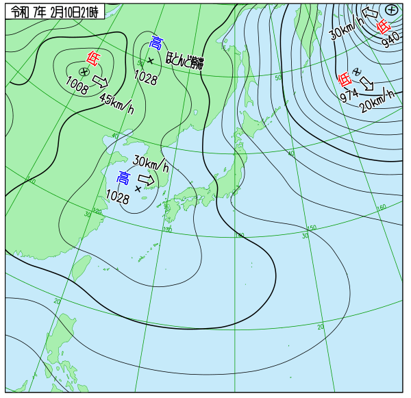 今日の天気予想図