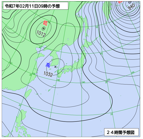 24時間天気予想図