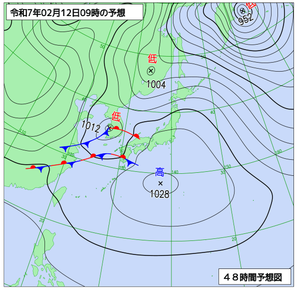 48時間天気予想図