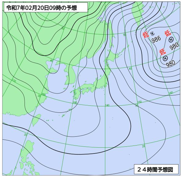 24時間天気予想図