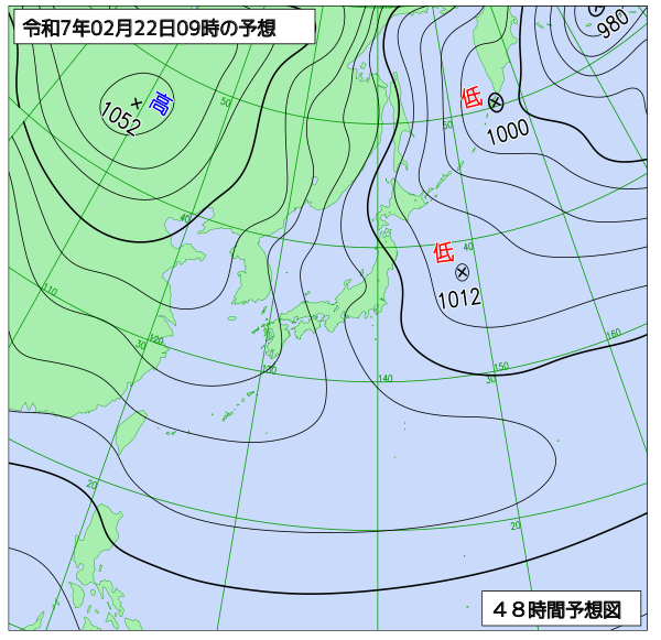 48時間天気予想図