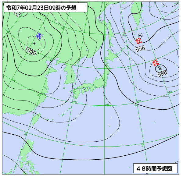 48時間天気予想図