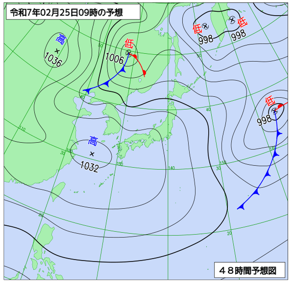 48時間天気予想図