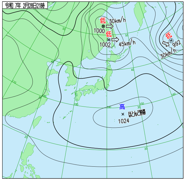 今日の天気予想図