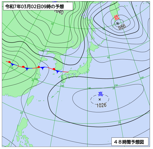 48時間天気予想図