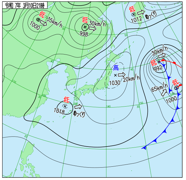 今日の天気予想図