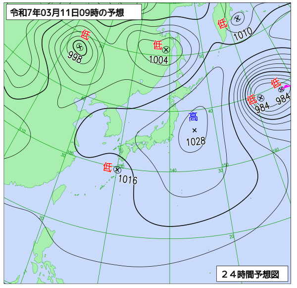 24時間天気予想図