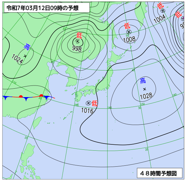 48時間天気予想図