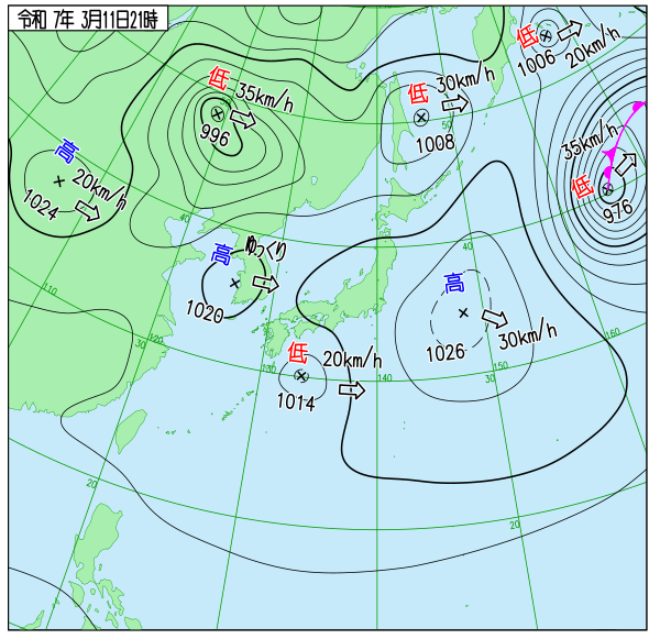 今日の天気予想図