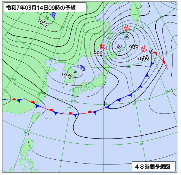 48時間天気予想図