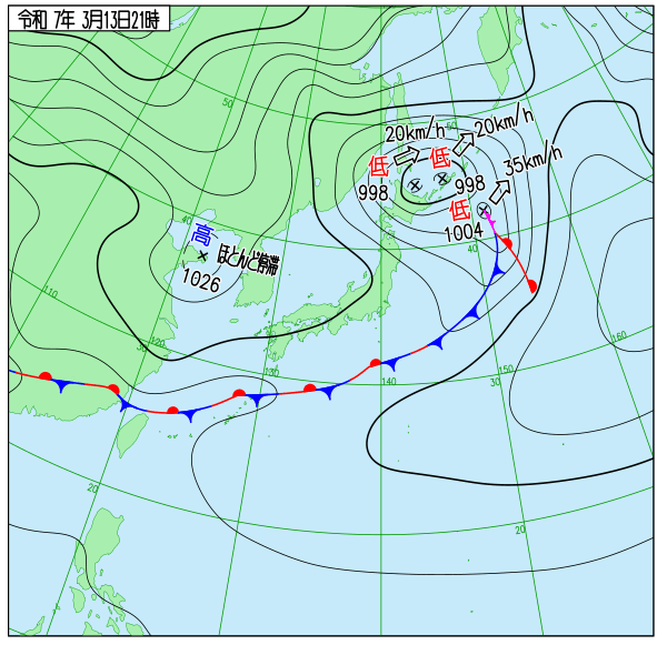 今日の天気予想図