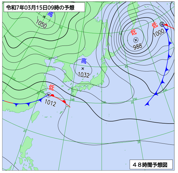 48時間天気予想図