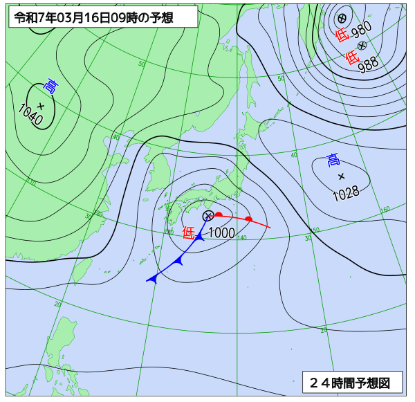 24時間天気予想図