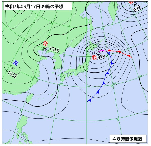 48時間天気予想図